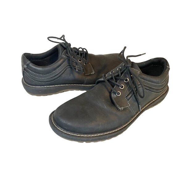 Abeo Men's Lace Up Dark Gray Leather Casual Shoe Sz 9.5 - Picture 1 of 7